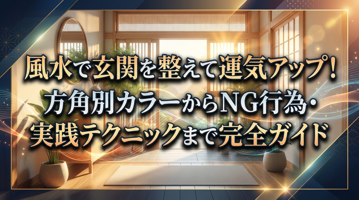 風水で玄関を整えて運気アップ!方角別カラーからNG行為・実践テクニックまで完全ガイド