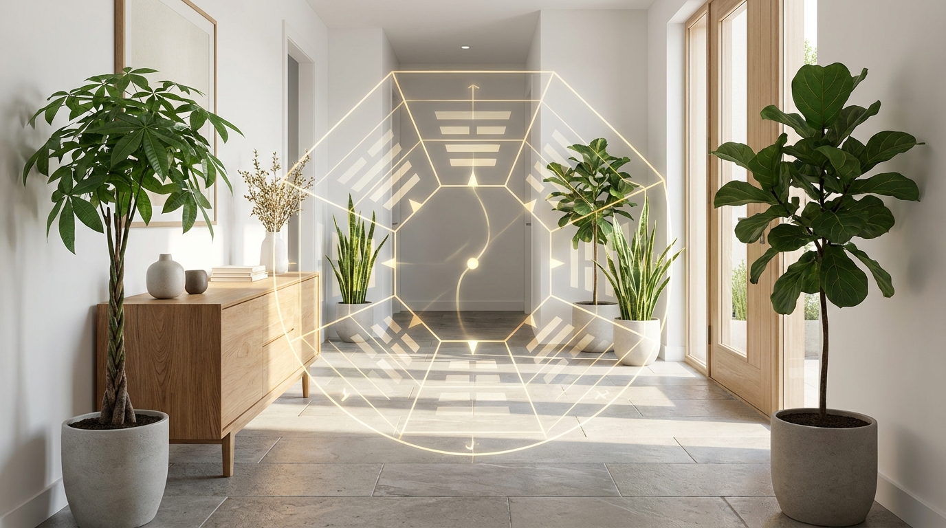 【図解】風水的に正しい玄関での観葉植物の置き場所