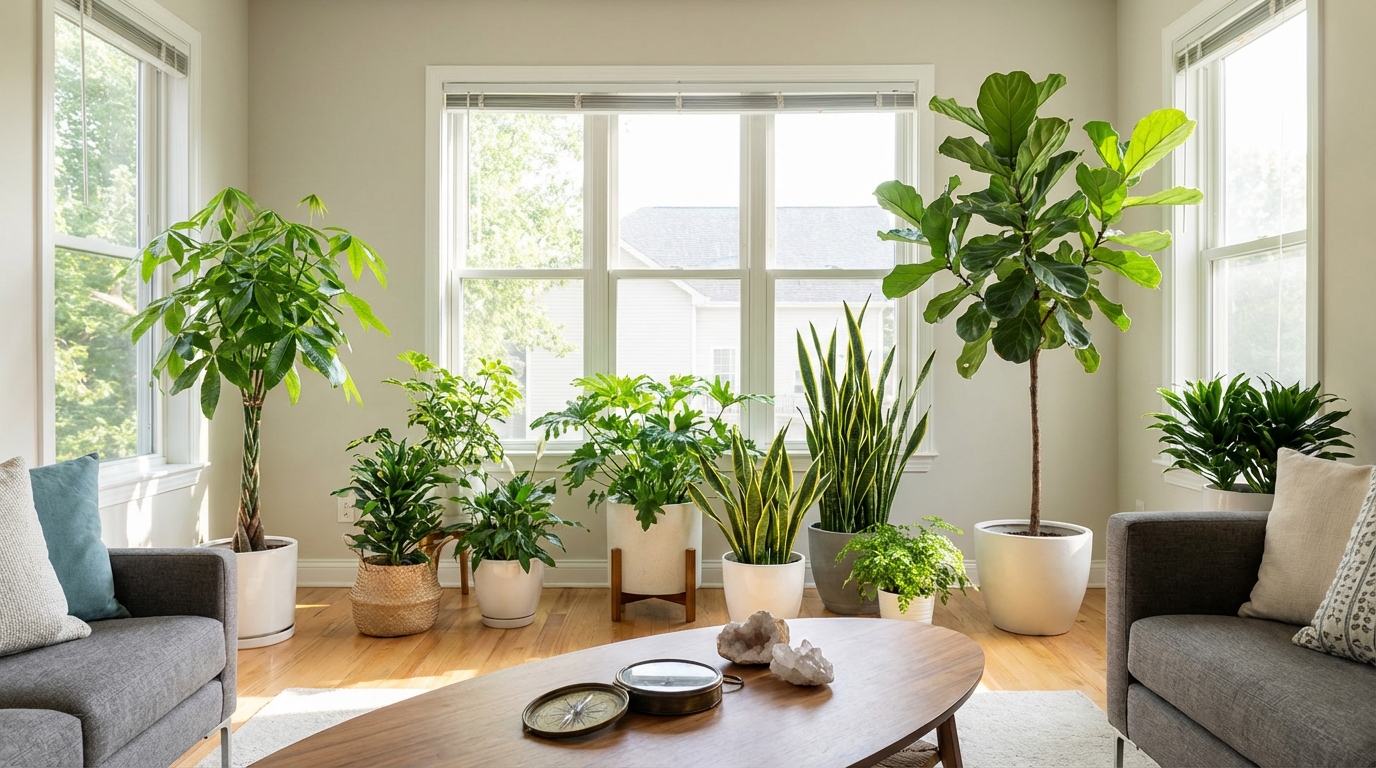 【方角別】リビングの風水に最適な観葉植物と期待できる運気