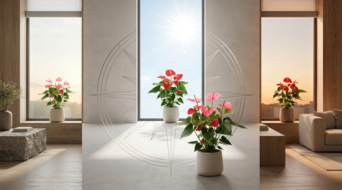 【方角別】アンスリウムを置くと良い方角と相性