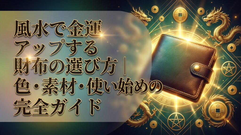風水で金運アップする財布の選び方｜色・素材・使い始めの完全ガイド