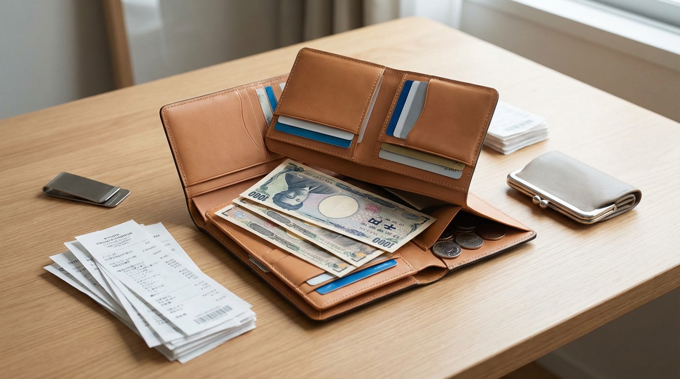 お札の入れ方と財布の中身の整理術