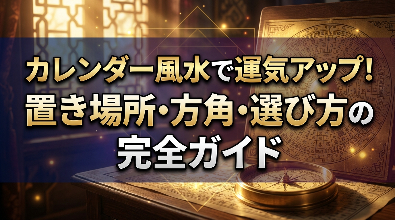 カレンダー風水で運気アップ！置き場所・方角・選び方の完全ガイド
