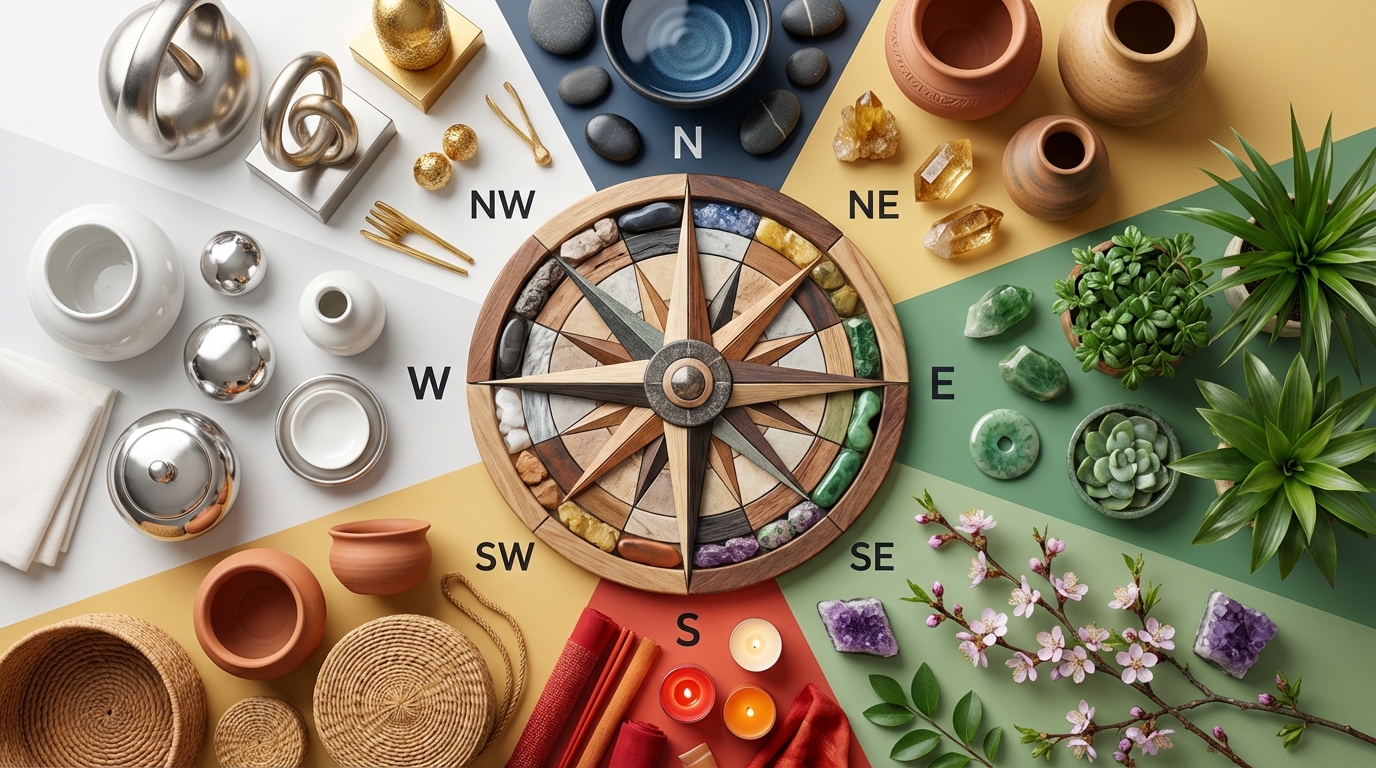 【早見表】風水の方角別ラッキーカラー一覧