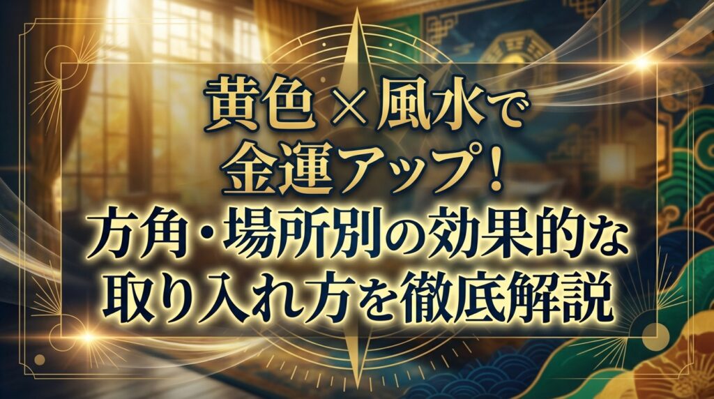 黄色×風水で金運アップ！方角・場所別の効果的な取り入れ方を徹底解説