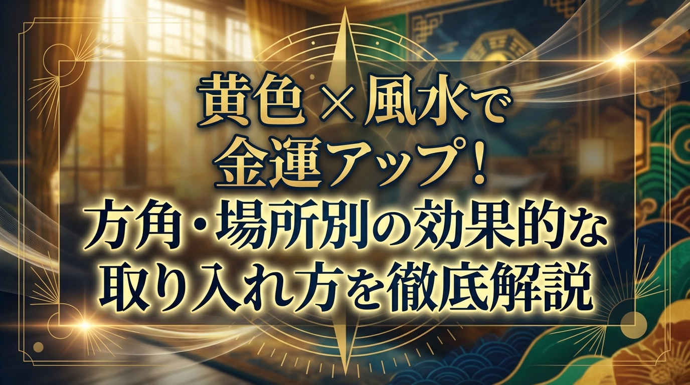黄色×風水で金運アップ！方角・場所別の効果的な取り入れ方を徹底解説
