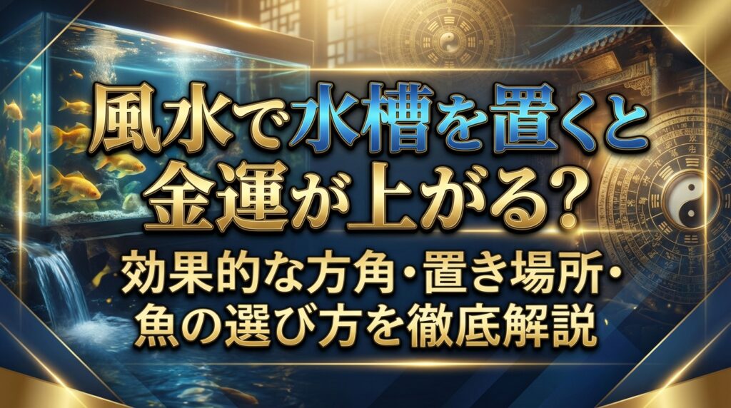 風水で水槽を置くと金運が上がる？効果的な方角・置き場所・魚の選び方を徹底解説