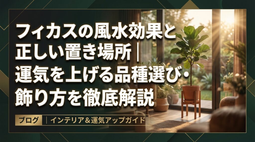 フィカスの風水効果と正しい置き場所｜運気を上げる品種選び・飾り方を徹底解説