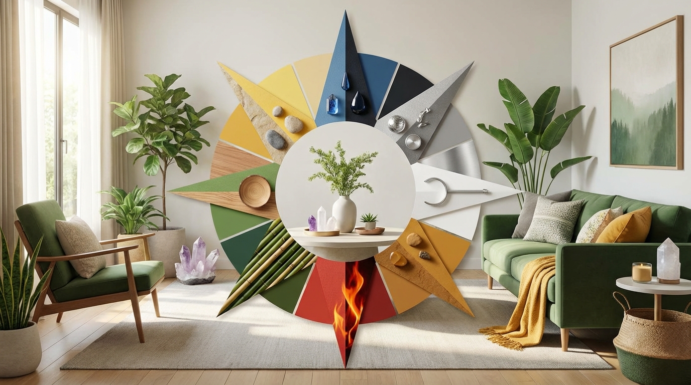 【方角別】リビングの風水カラー早見表