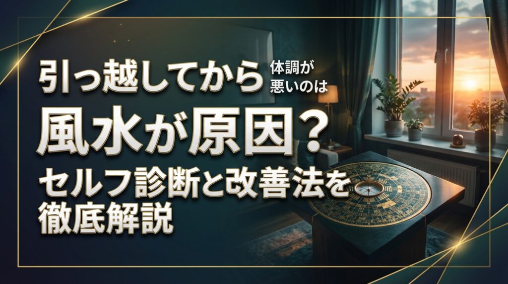 引っ越してから体調が悪いのは風水が原因？セルフ診断と改善法を徹底解説