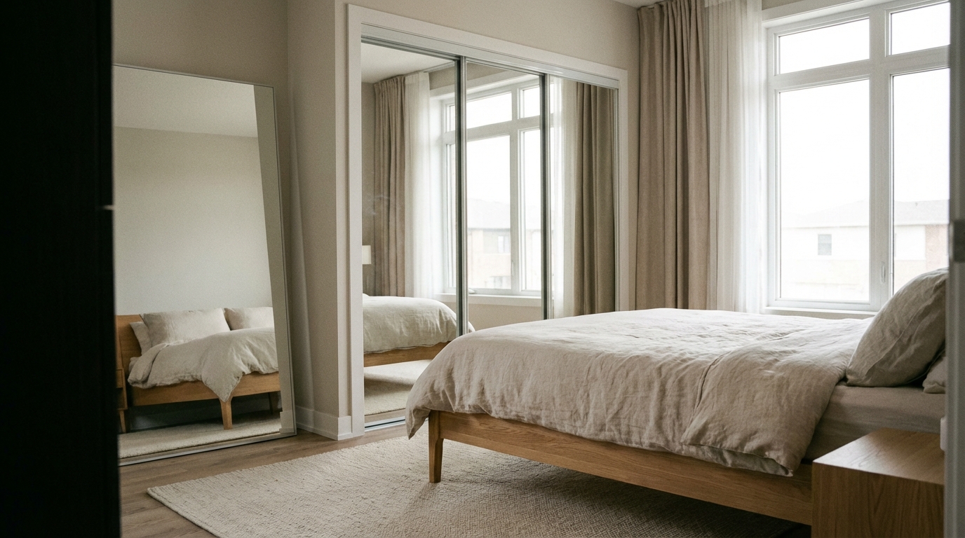 【寝室】鏡の向きと配置の基本｜寝姿が映る問題を解決