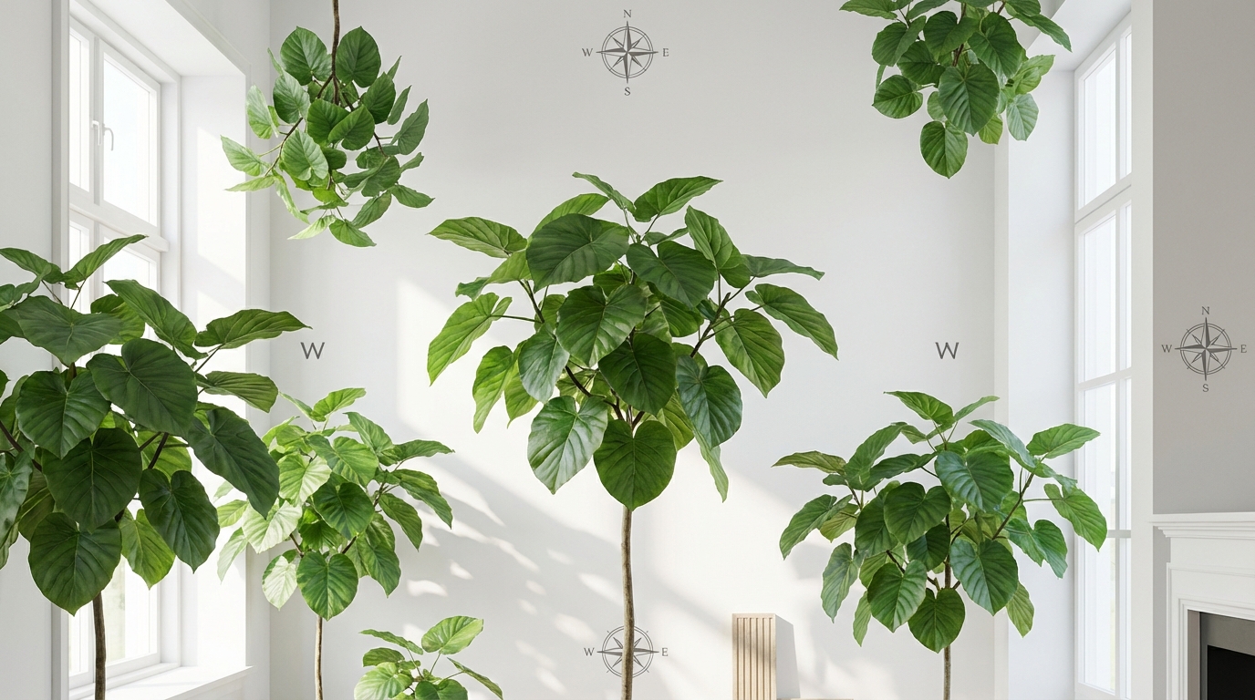 【方角別】ウンベラータの風水効果を引き出す置き方