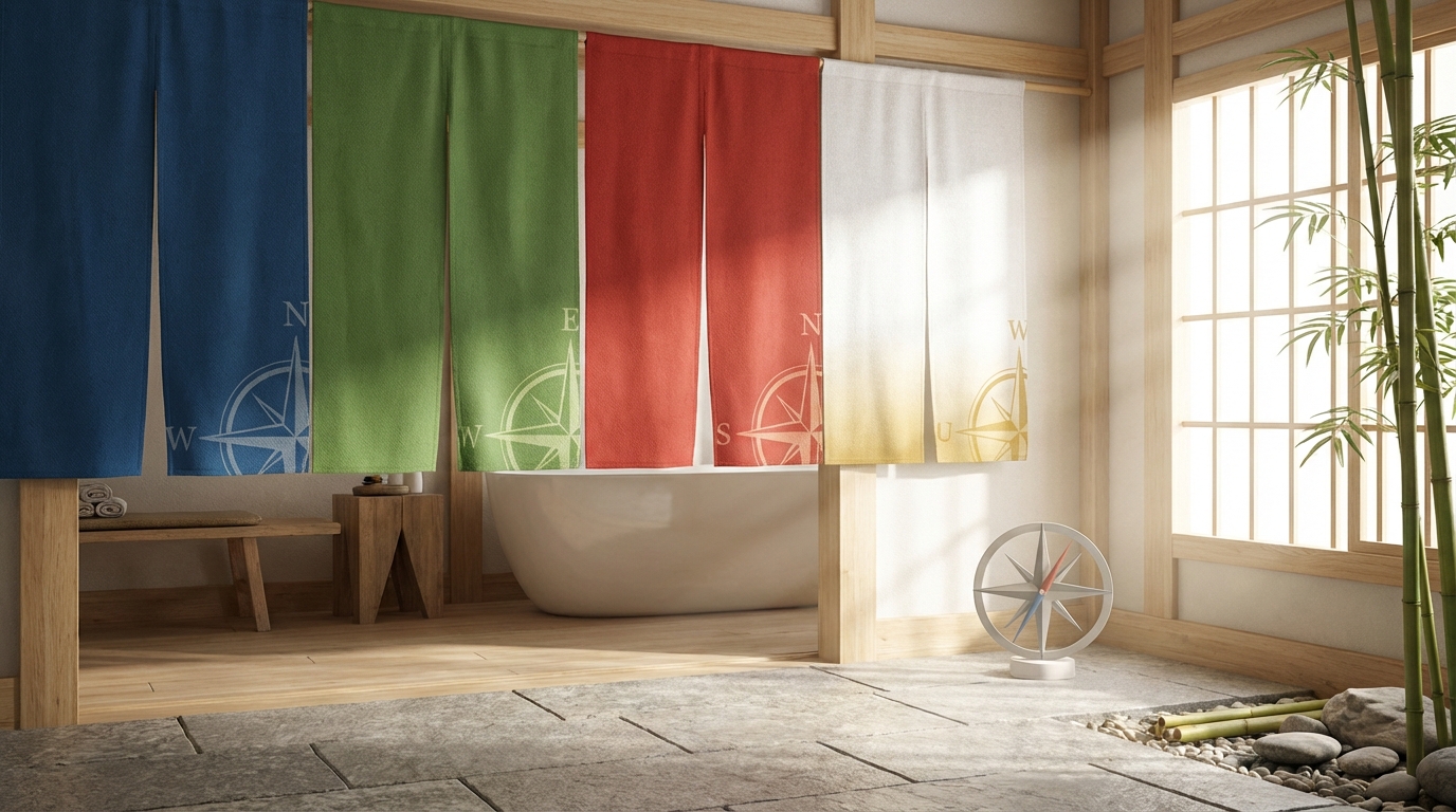 【方角別】トイレのれんの風水カラーの選び方