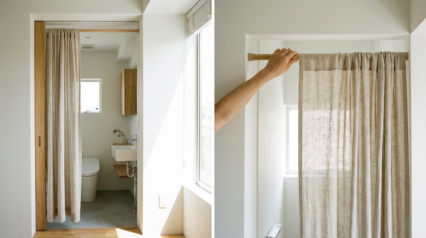 トイレのれんの取り付け位置と設置方法