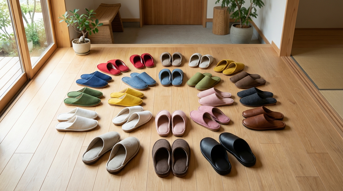 【早見表】運気別・風水で選ぶスリッパカラー一覧