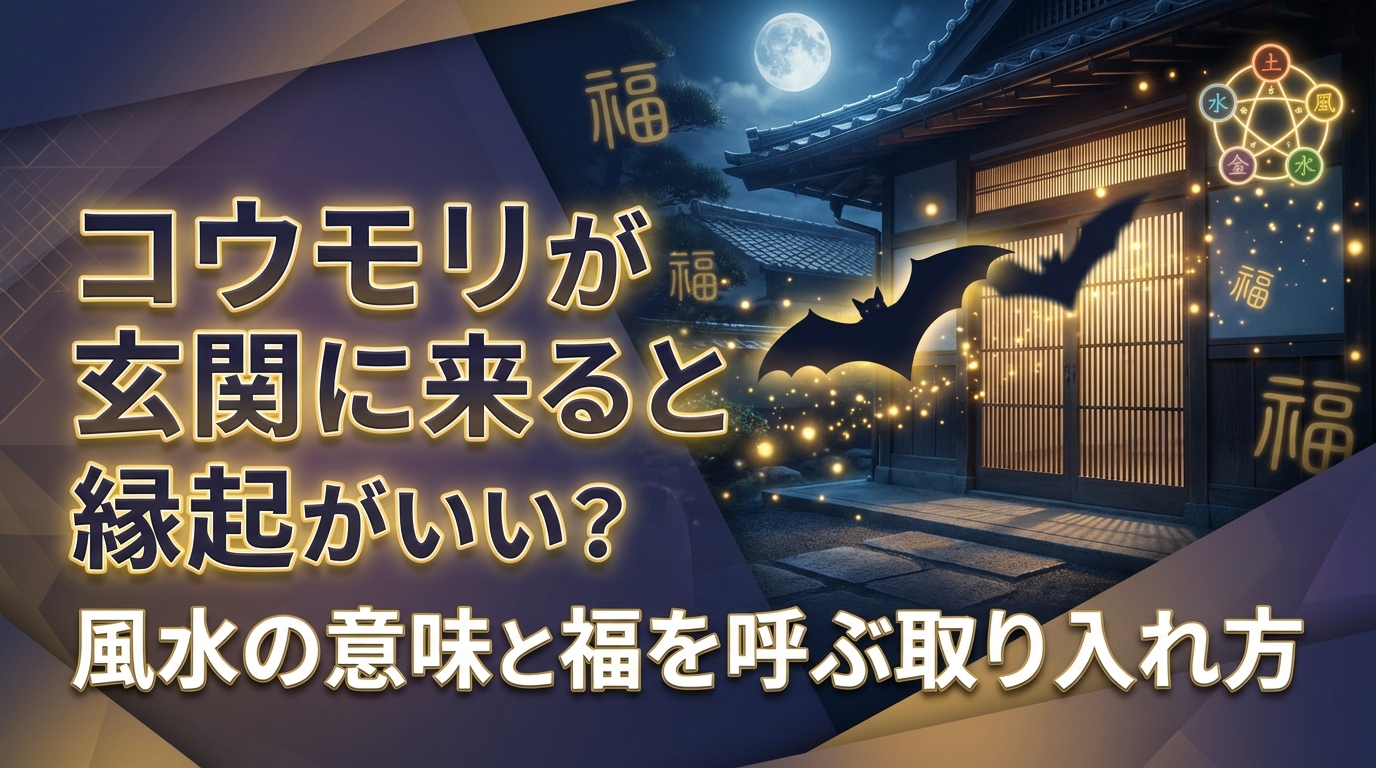 コウモリが玄関に来ると縁起がいい？風水の意味と福を呼ぶ取り入れ方