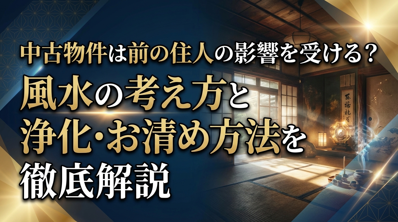 中古物件は前の住人の影響を受ける？風水の考え方と浄化・お清め方法を徹底解説