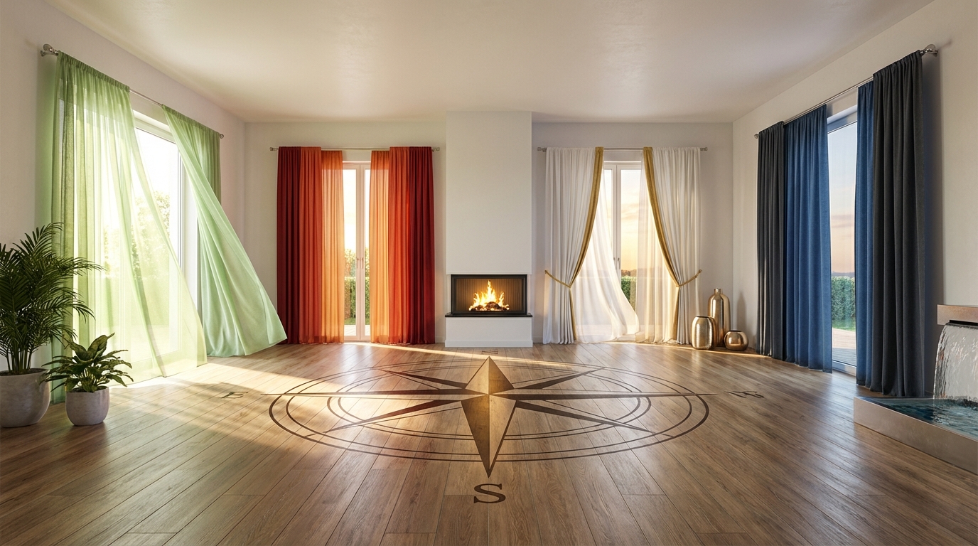 【方角別】風水に基づくカーテンの色の選び方