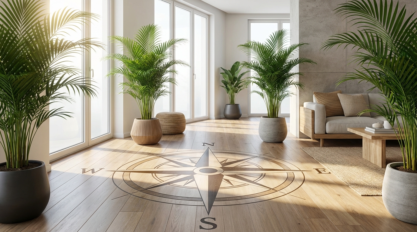 【方角別】アレカヤシの風水効果を最大化する配置