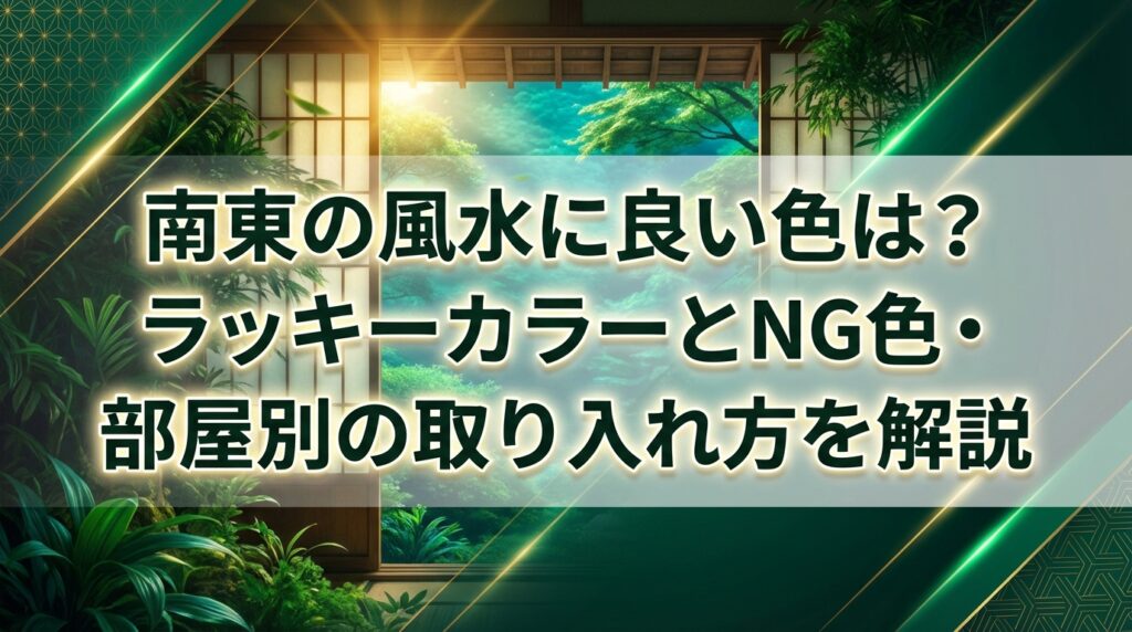 南東の風水に良い色は？ラッキーカラーとNG色・部屋別の取り入れ方を解説