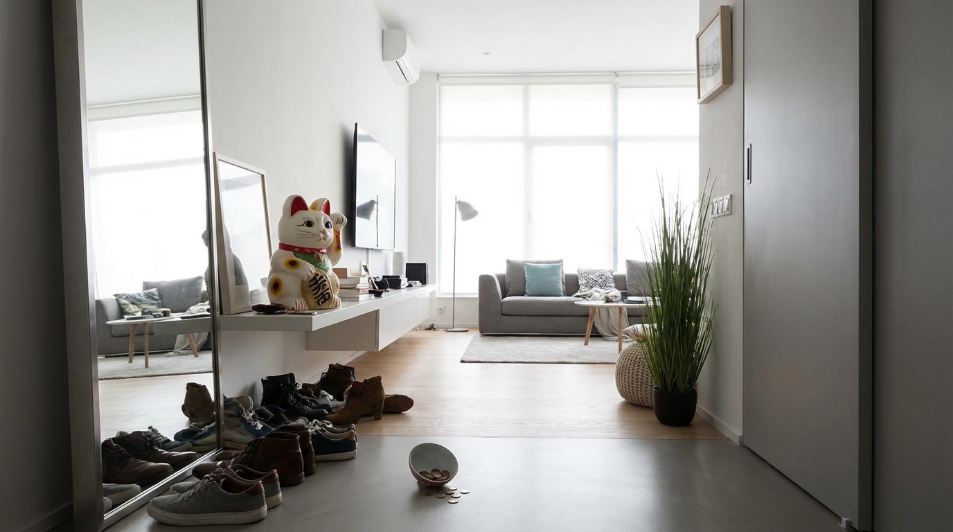 招き猫が逆効果になる5つのNGパターン【風水で避けるべき置き方】