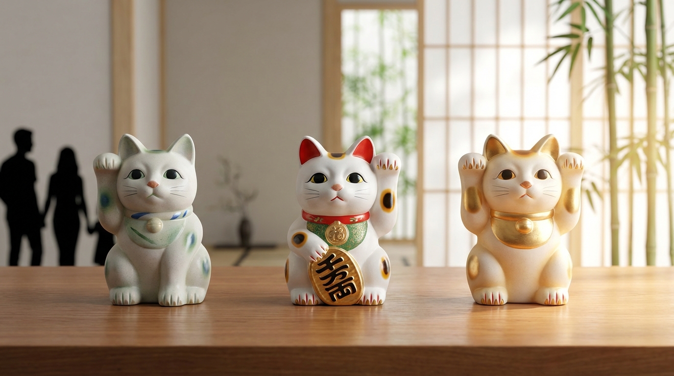 左手・右手・両手で変わる招き猫の風水効果