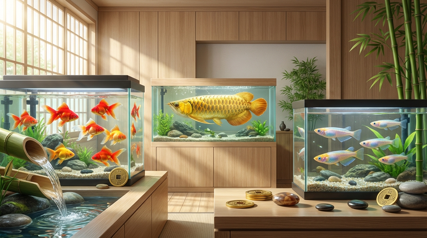 金運を呼ぶ魚の種類と数｜金魚・アロワナ・メダカの風水効果