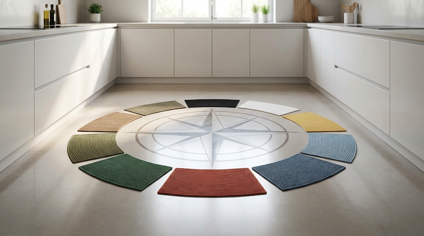 【方角別】風水で選ぶキッチンマットの色おすすめ一覧