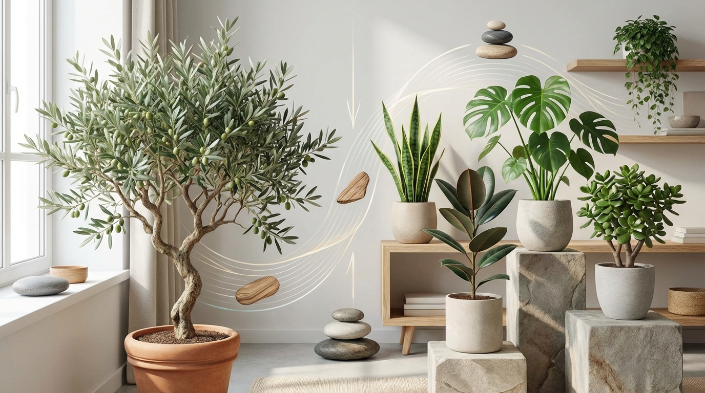 オリーブと他の観葉植物を風水効果で比較