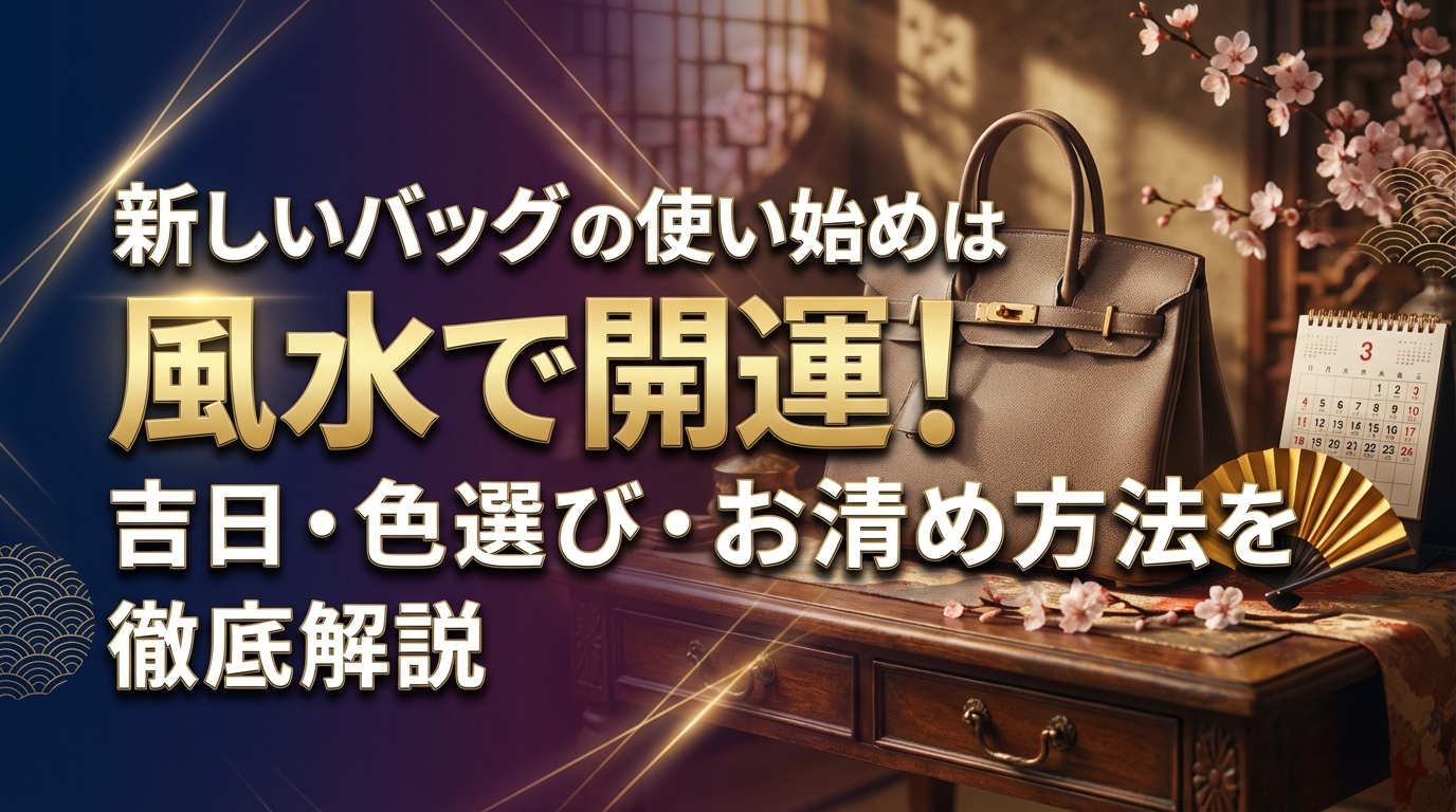 新しいバッグの使い始めは風水で開運！吉日・色選び・お清め方法を徹底解説
