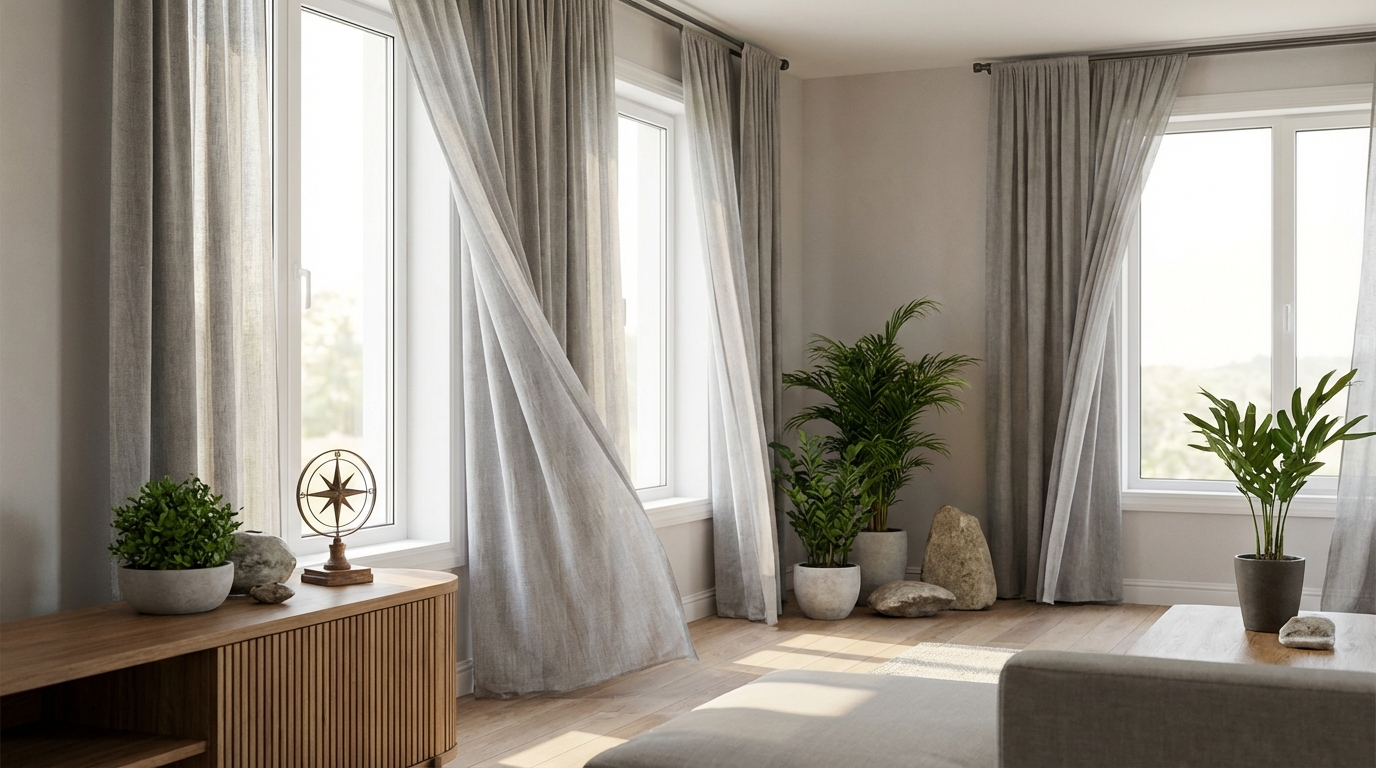 【方角別】グレーカーテンの風水効果と相性ガイド