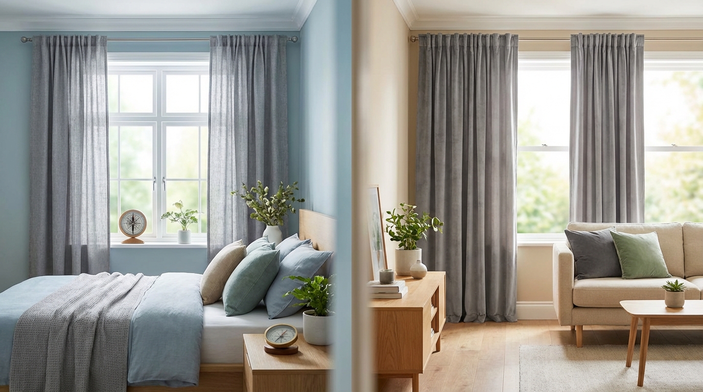 【部屋別】グレーカーテンの風水的な選び方