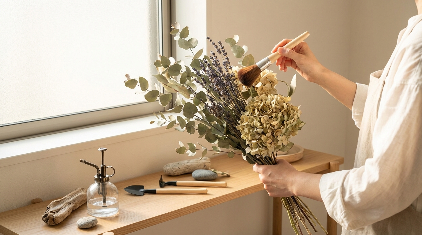 風水効果を維持するドライフラワーのメンテナンス方法