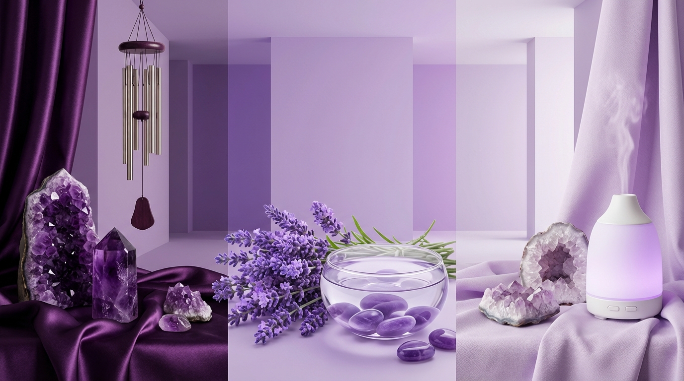 紫色の濃淡で変わる風水効果の違い