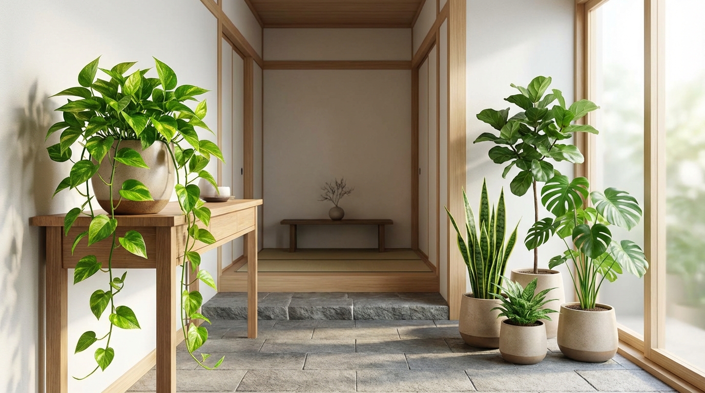 ポトスと他の観葉植物を比較｜玄関の風水に最適なのは？