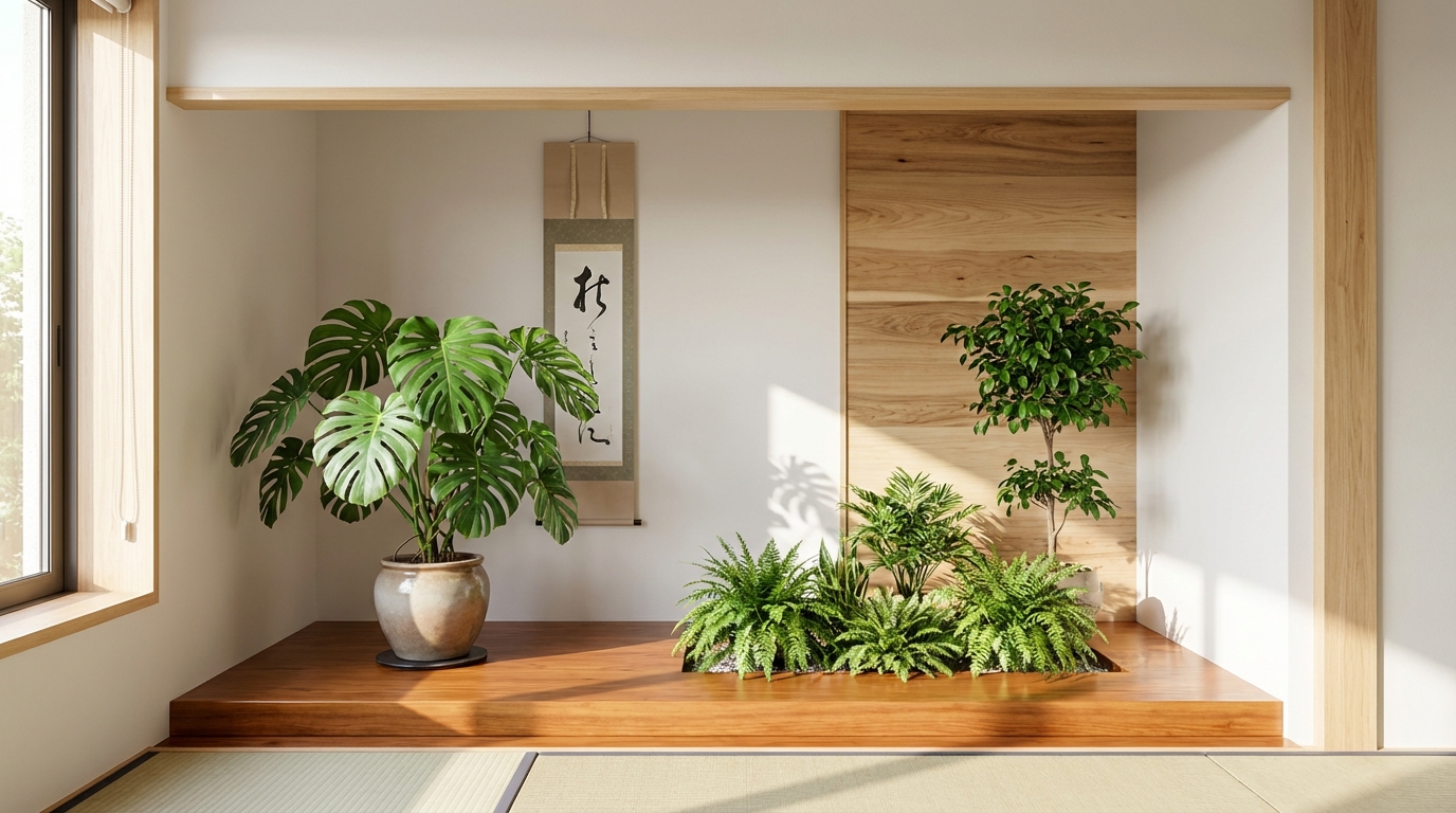 床の間に観葉植物を飾るときの配置ルールと注意点