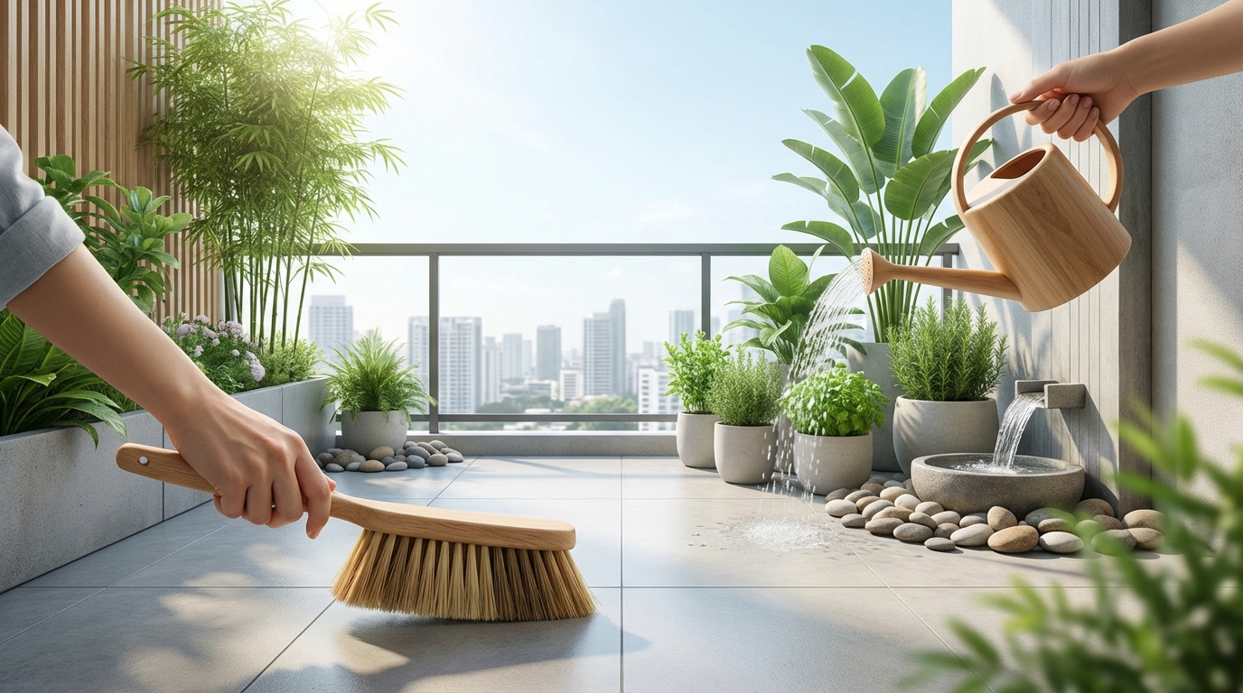 ベランダ掃除の頻度と風水的にベストなタイミング