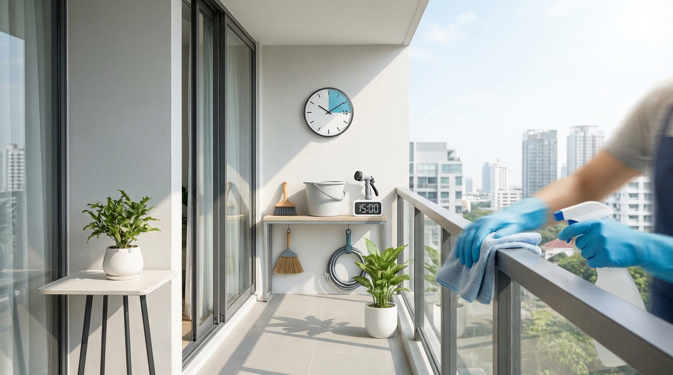 忙しい人向け15分で完了する時短ベランダ掃除術
