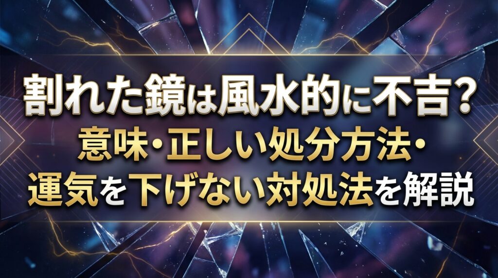 割れた鏡は風水的に不吉？意味・正しい処分方法・運気を下げない対処法を解説