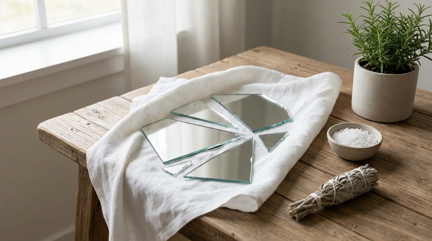 割れた鏡の正しい処分方法【風水的な5ステップ】