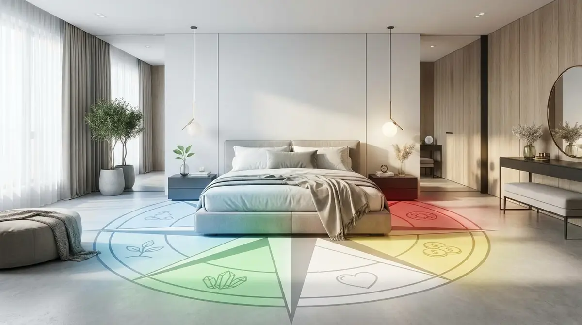 【早見表】風水における寝室のおすすめ色｜方角別・運気別一覧