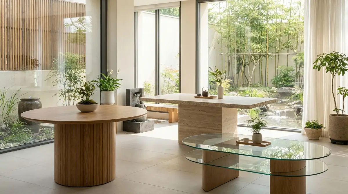 テーブルの形が持つ風水的な意味と効果