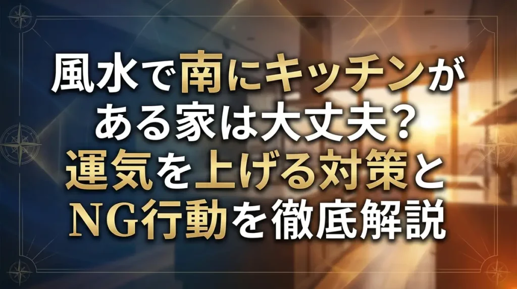 風水で南にキッチンがある家は大丈夫？運気を上げる対策とNG行動を徹底解説