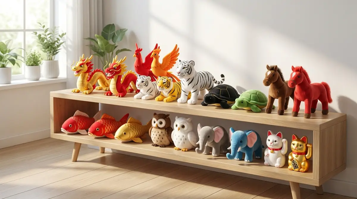 【参考】風水的に良いとされる動物・色のぬいぐるみ一覧