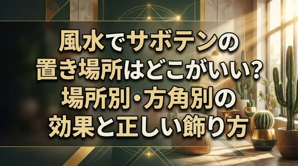 風水でサボテンの置き場所はどこがいい？場所別・方角別の効果と正しい飾り方