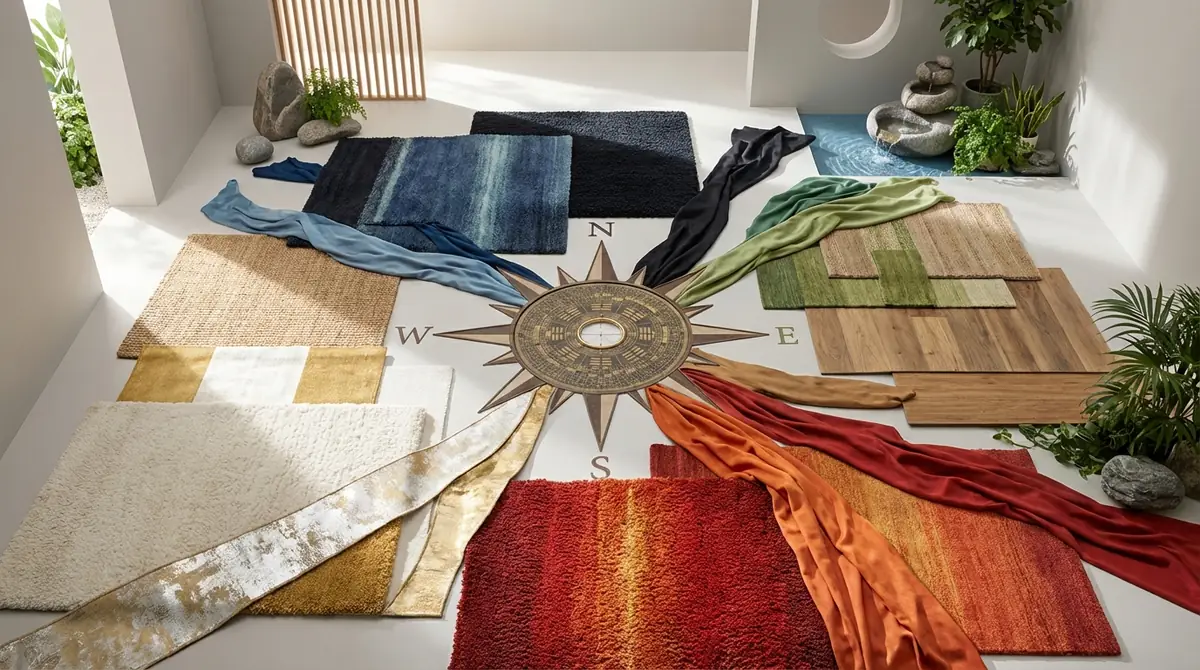 【早見表】風水で選ぶカーペットの色｜方角別おすすめ一覧