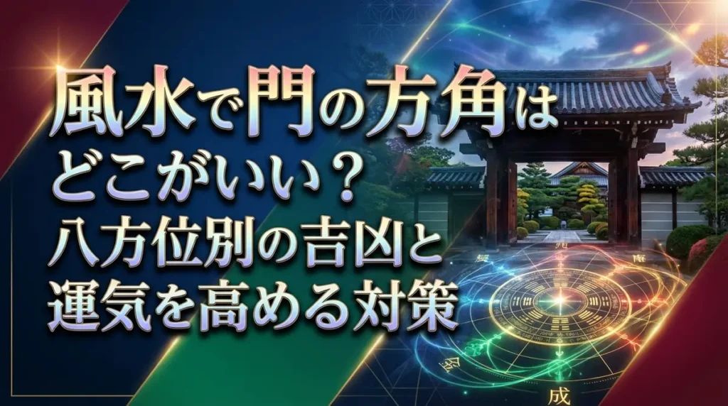 風水で門の方角はどこがいい？八方位別の吉凶と運気を高める対策