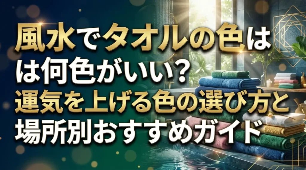 風水でタオルの色は何色がいい？運気を上げる色の選び方と場所別おすすめガイド