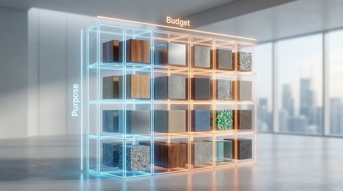 【早見表】目的×予算別おすすめ素材マトリックス