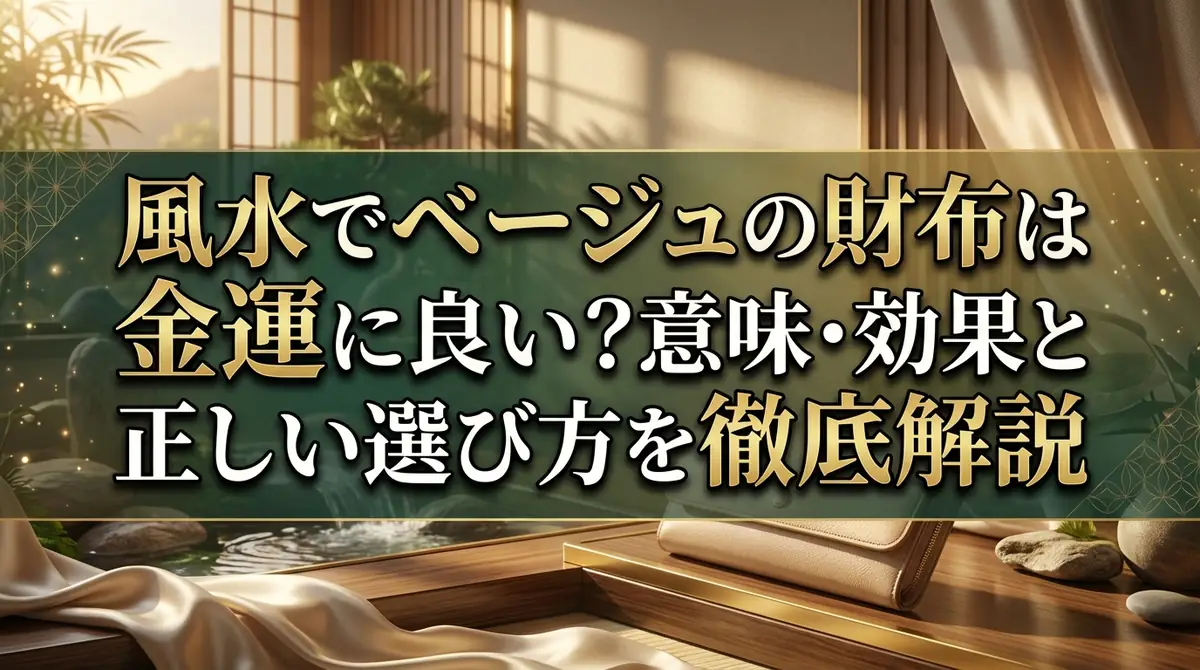 風水でベージュの財布は金運に良い?意味・効果と正しい選び方を徹底解説